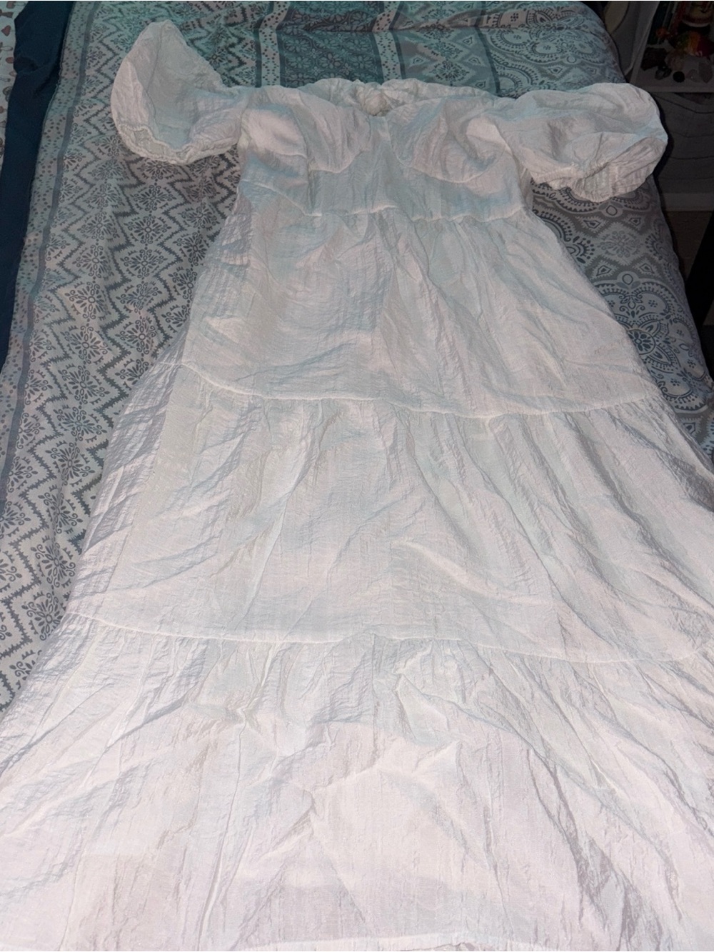 Jessica Simpson White Ruffled Maxi Skirt
